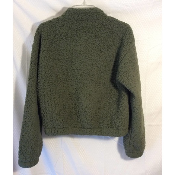 Wild Fable Sherpa Cropped Jacket in Olive green Women size XS - Picture 10 of 10